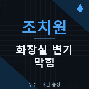 조치원 화장실 막힘 변기 출장업체 추천 비용 가격 견적 - 세종